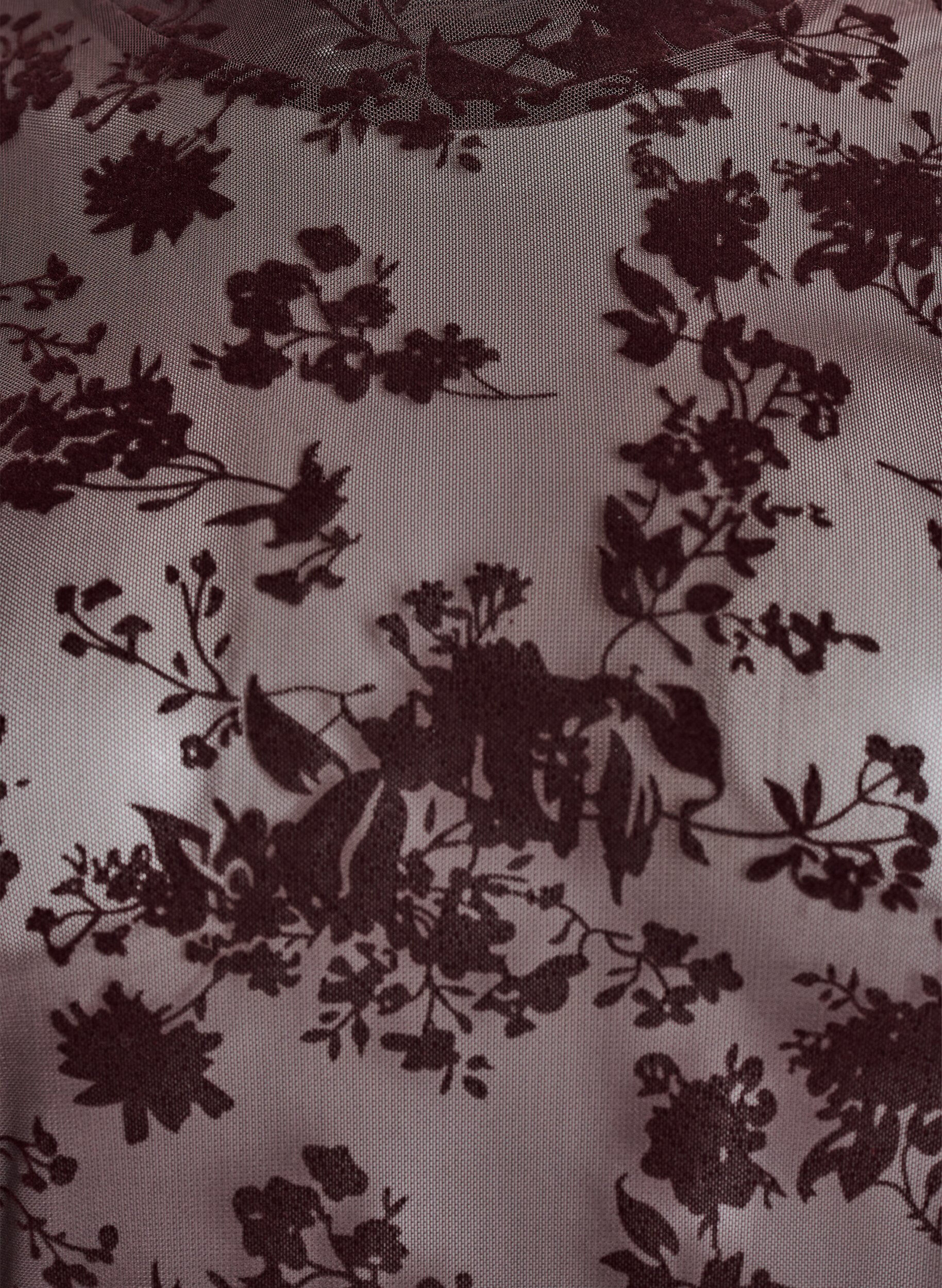 Zizzi Blouse en maille &agrave; motif floral, Marron, Packshot image number 2