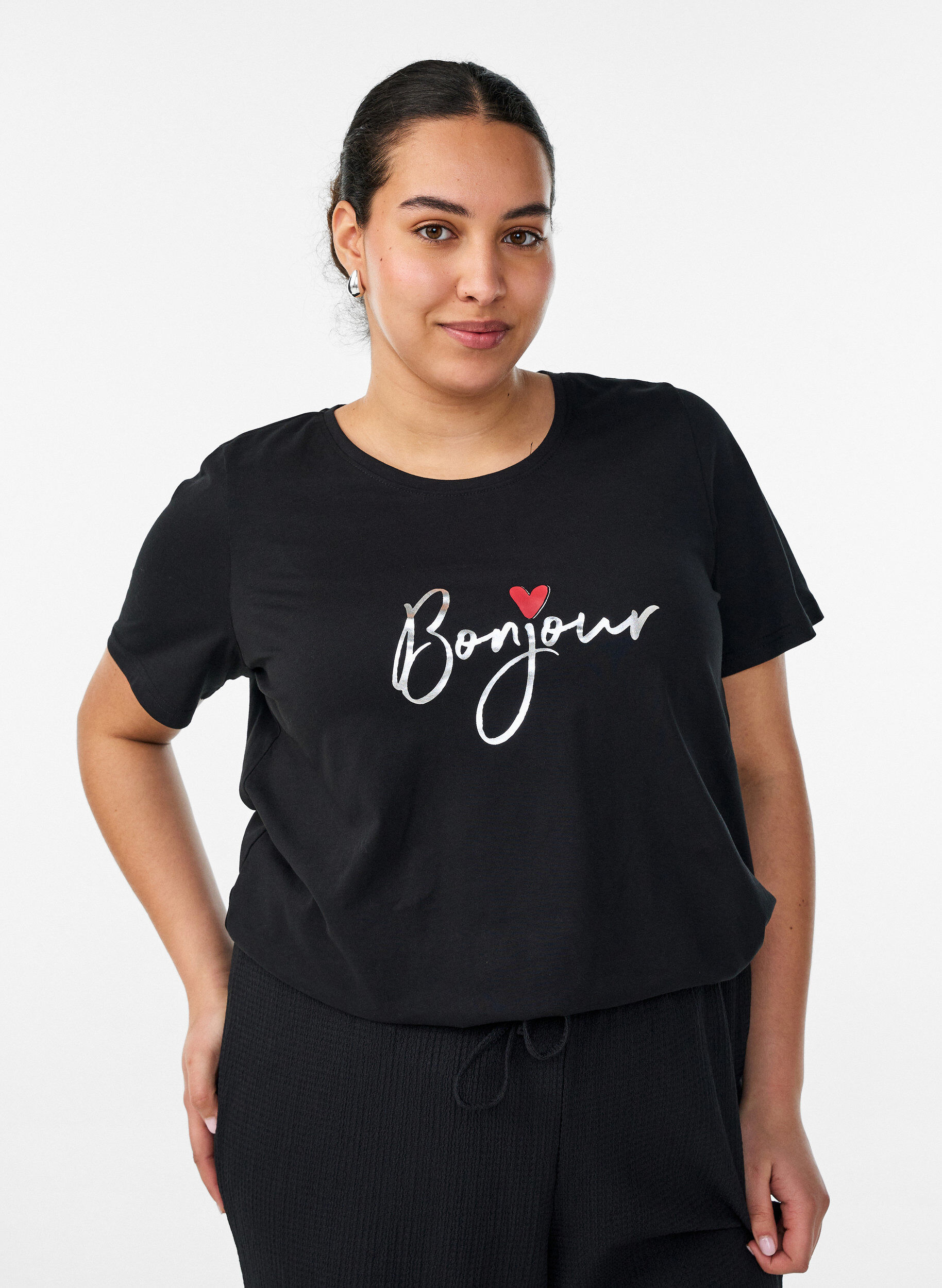 ZizziT-Shirt mit Print, Schwarz, Model image number 0