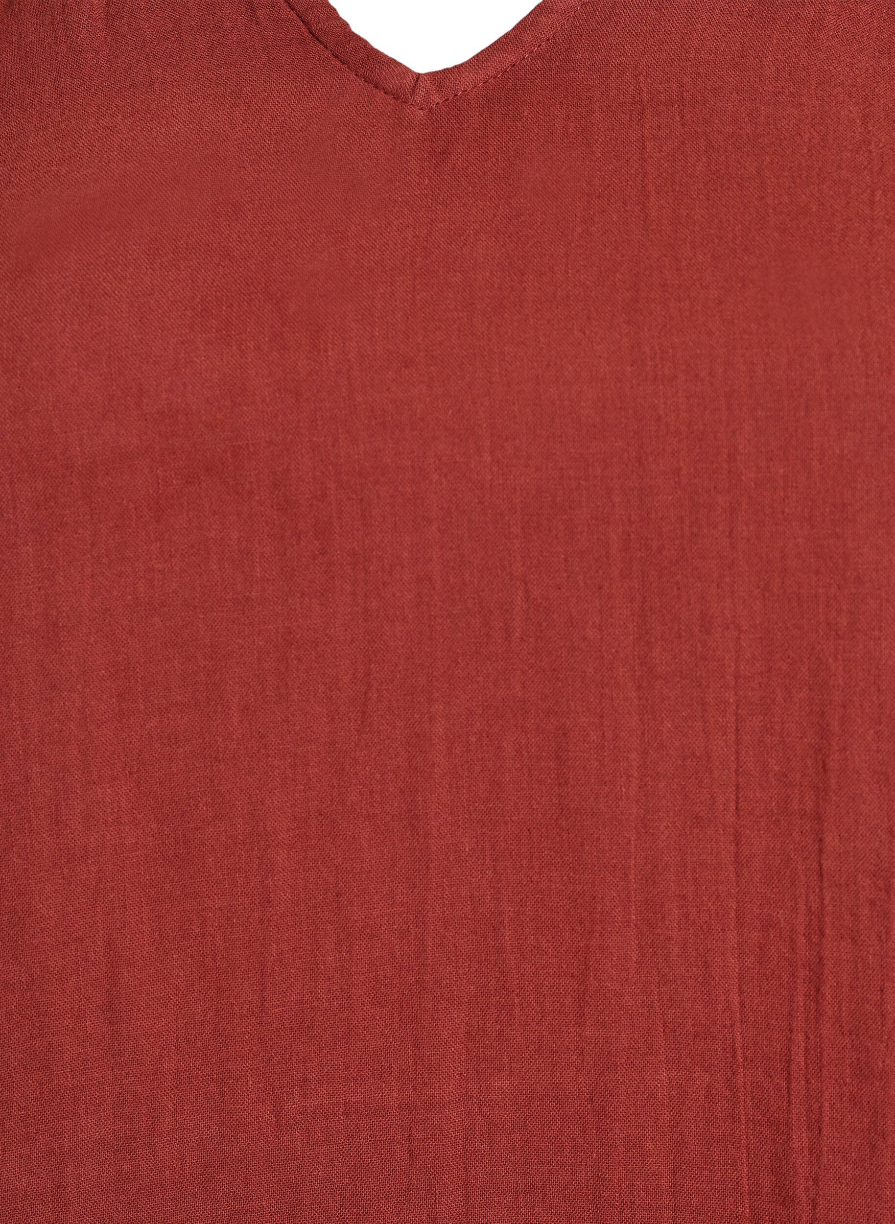 ZizziTop sans manches en mousseline de coton avec volants, Bordeaux, Packshot image number 2