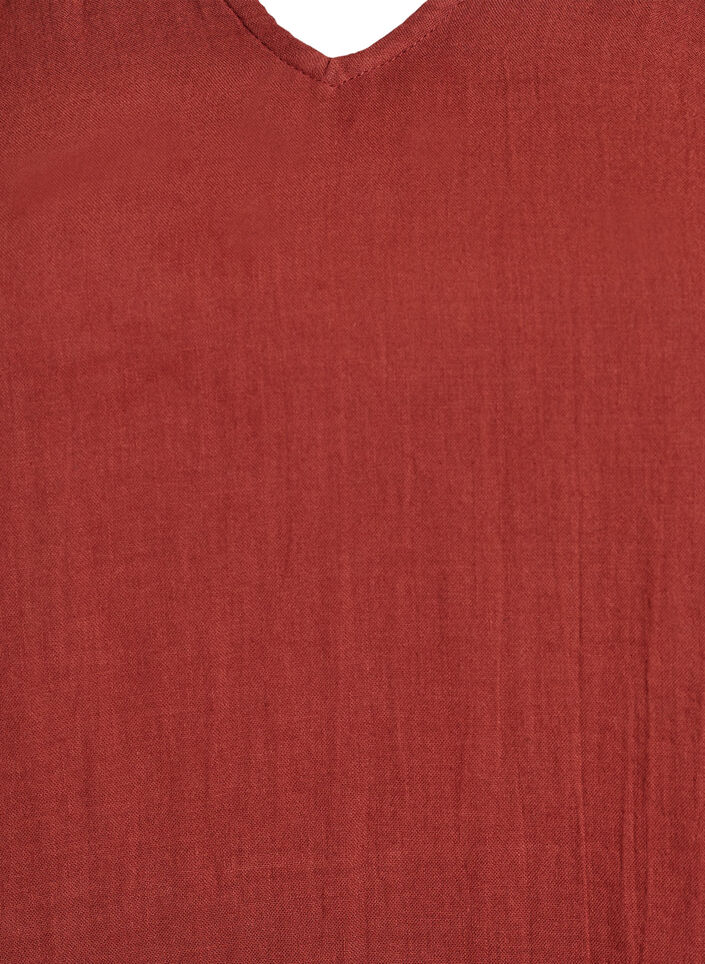 Top sans manches en mousseline de coton avec volants, Bordeaux, Packshot image number 2