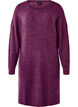 Langärmeliges Kleid aus Rippstrick, Potent Purple Mel., Packshot image number 0