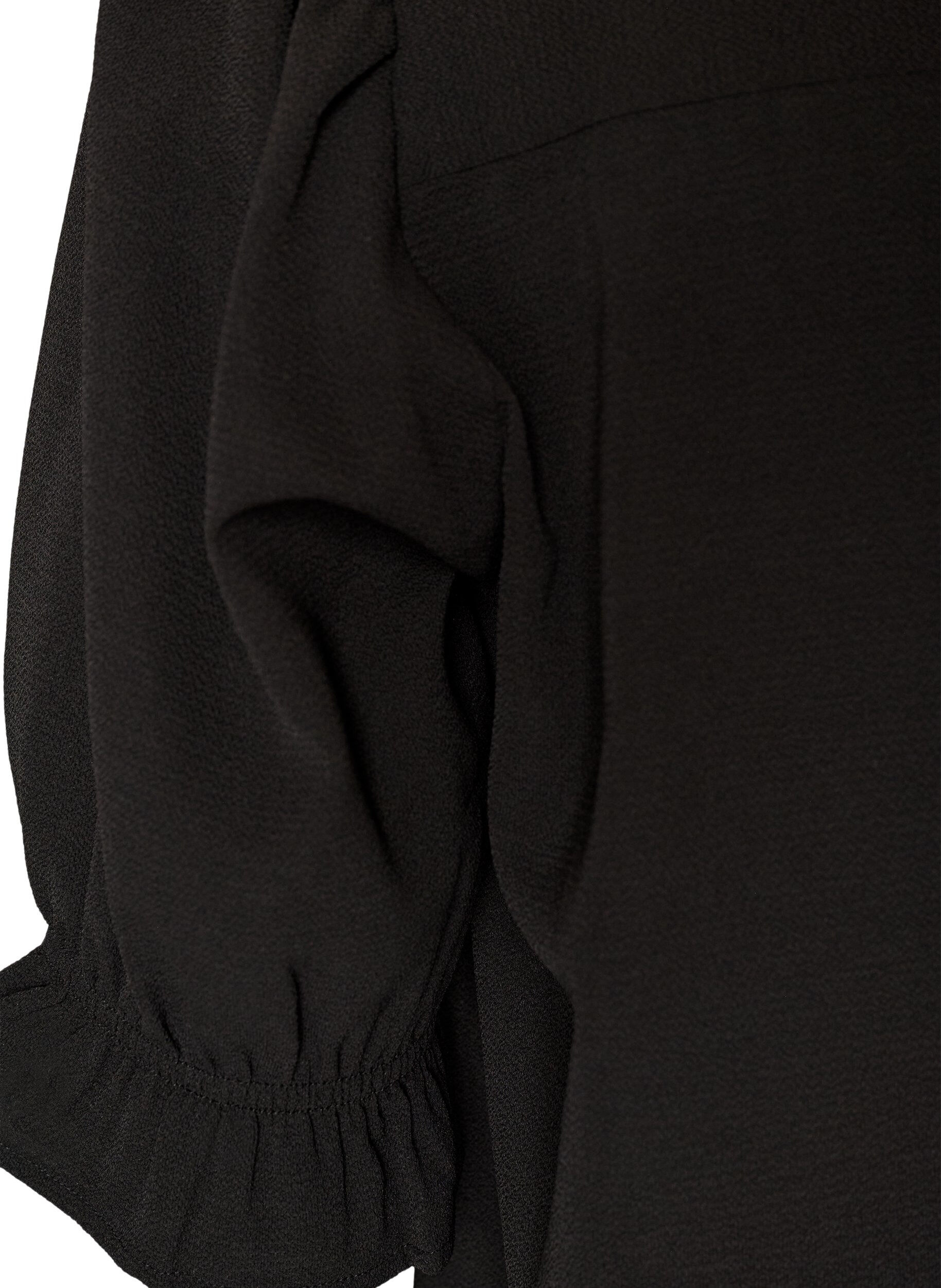 ZizziHemdbluse mit 1/2-&Auml;rmeln, Schwarz, Packshot image number 3