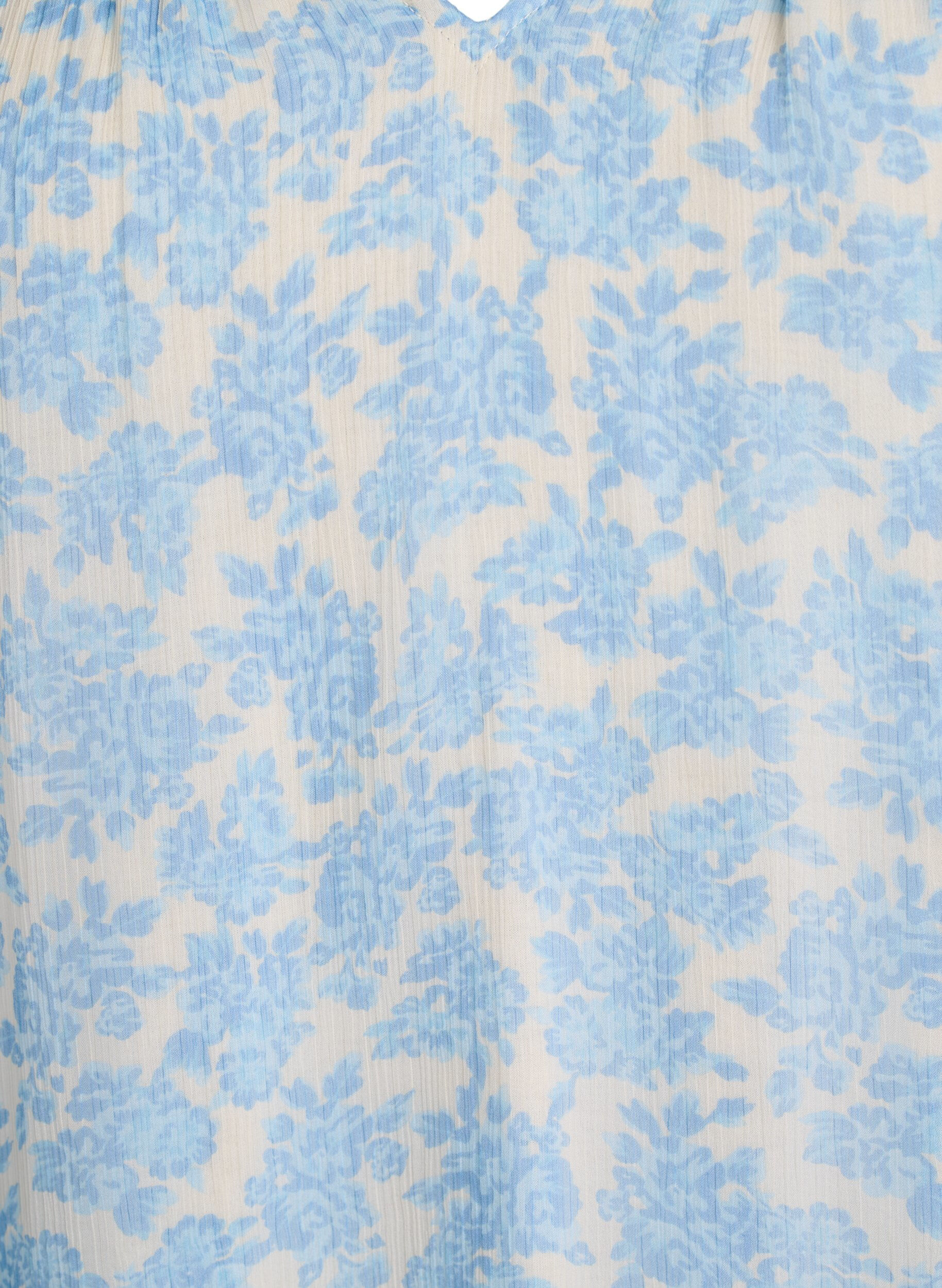 Zizzi Blouse en mousseline &agrave; imprim&eacute; floral et bordure en crochet, Bleu Clair, Packshot image number 2