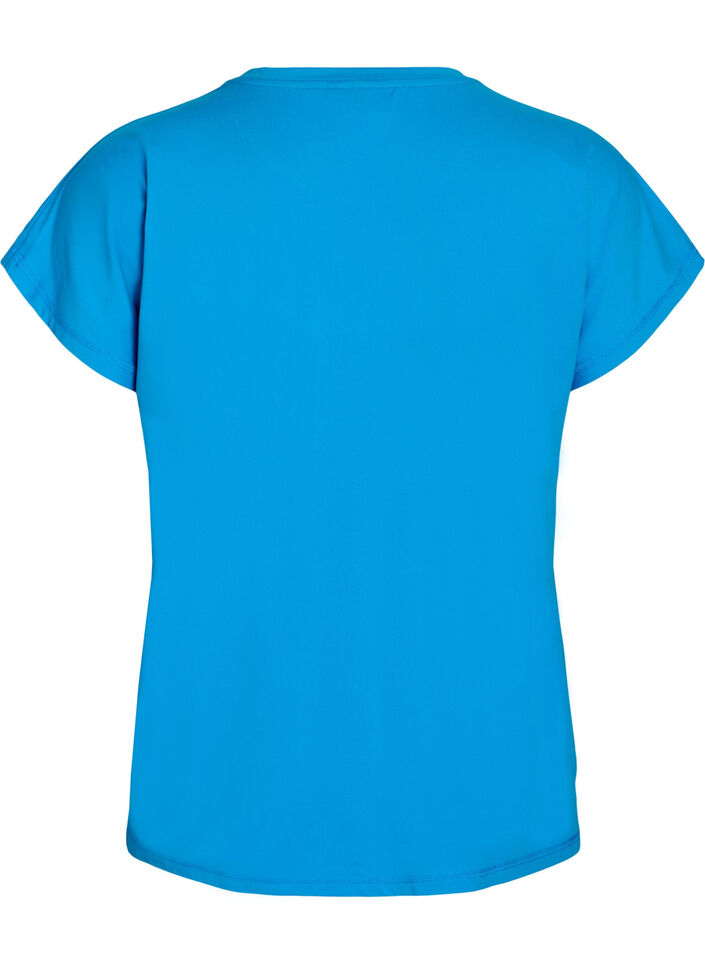 T-shirt de sport couleur unie, Bleu, Packshot image number 1
