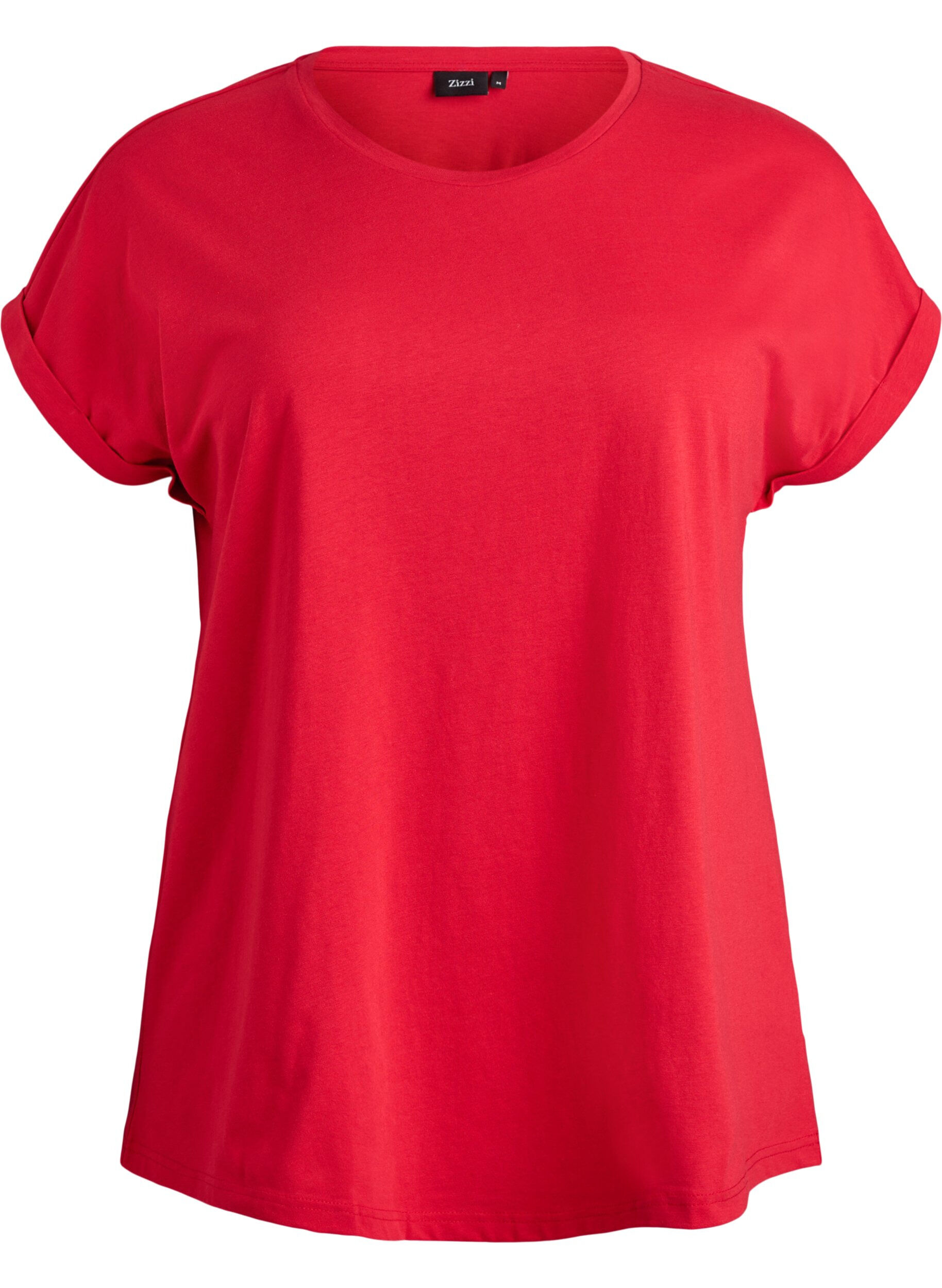 T-shirt &agrave; manches courtes en coton m&eacute;lang&eacute;