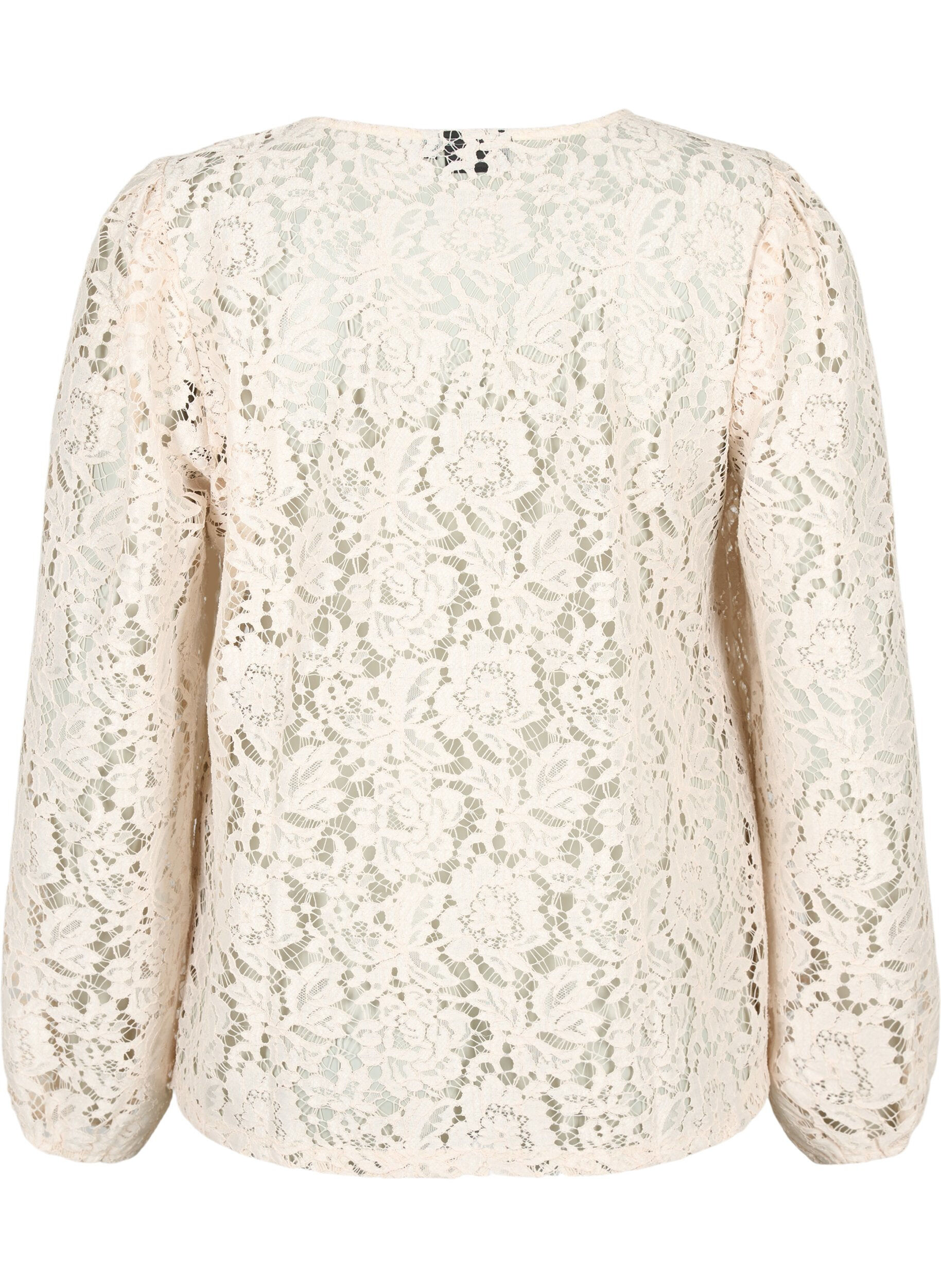 Zizzi FLASH &ndash; Blouse en dentelle &agrave; manches longues, Birch, Packshot image number 1