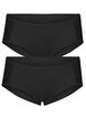 2-pack culottes avec taille normale, Noir, Packshot image number 0