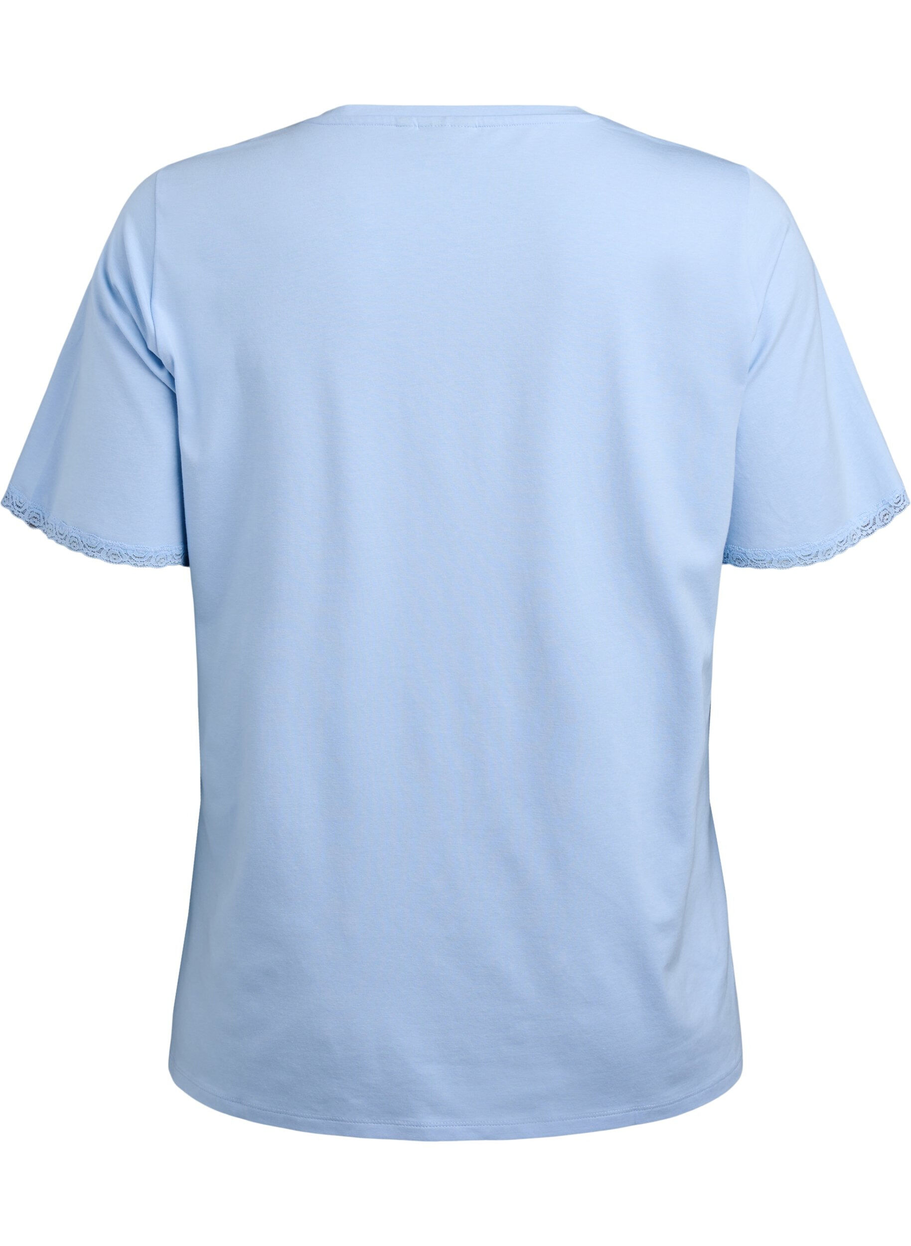 Zizzi T-Shirt aus Modal-Mischung mit V-Ausschnitt, Blau, Packshot image number 1