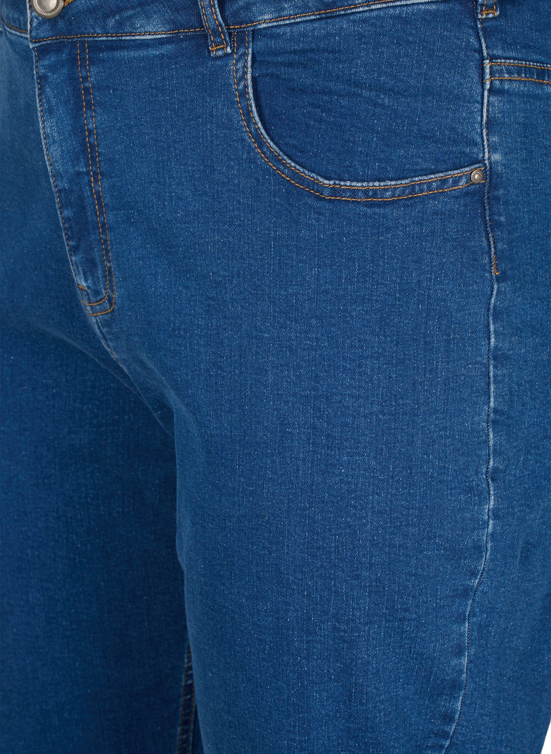 ZizziVera jeans cropped &agrave; coupe droite, Bleu, Packshot image number 2