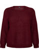 Strickbluse mit strukturiertem Lochmuster, Rot, Packshot image number 0