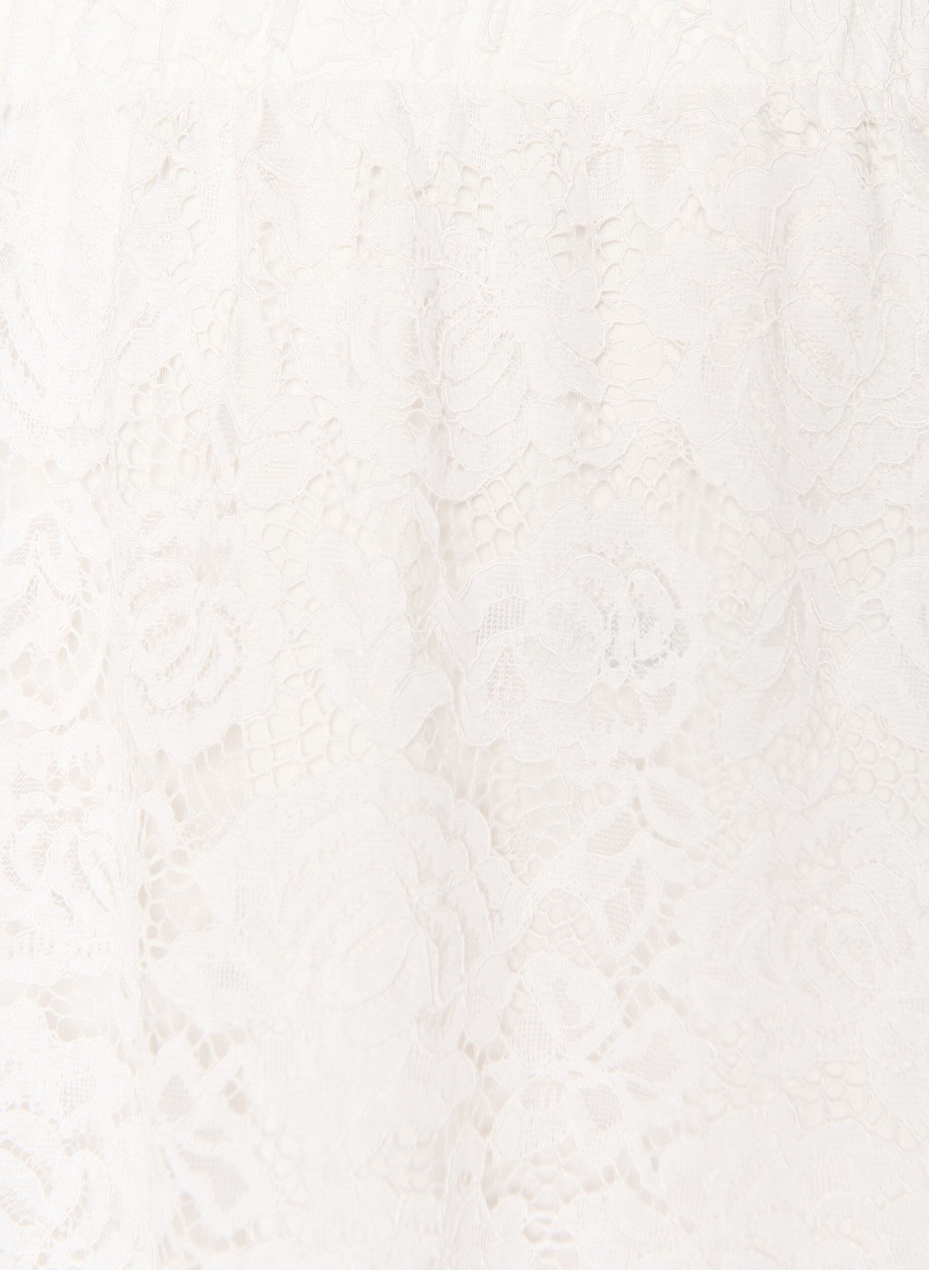 Zizzi Jupe midi en dentelle avec taille &eacute;lastique, Blanc, Packshot image number 2