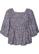 Bluse mit Smock und Karree-Ausschnitt, Blau, Packshot image number 0