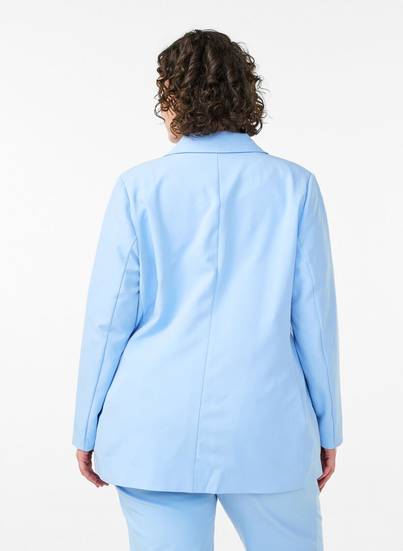 Klassischer Blazer mit Knopfverschluss, Blau, Model image number 2