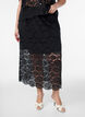 Midi-Spitzenrock mit elastischem Bund, Schwarz, Model image number 2