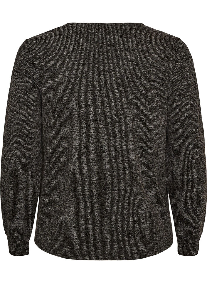 Bluse aus Jersey mit V-Ausschnitt und langen &Auml;rmeln, Schwarz, Packshot image number 1