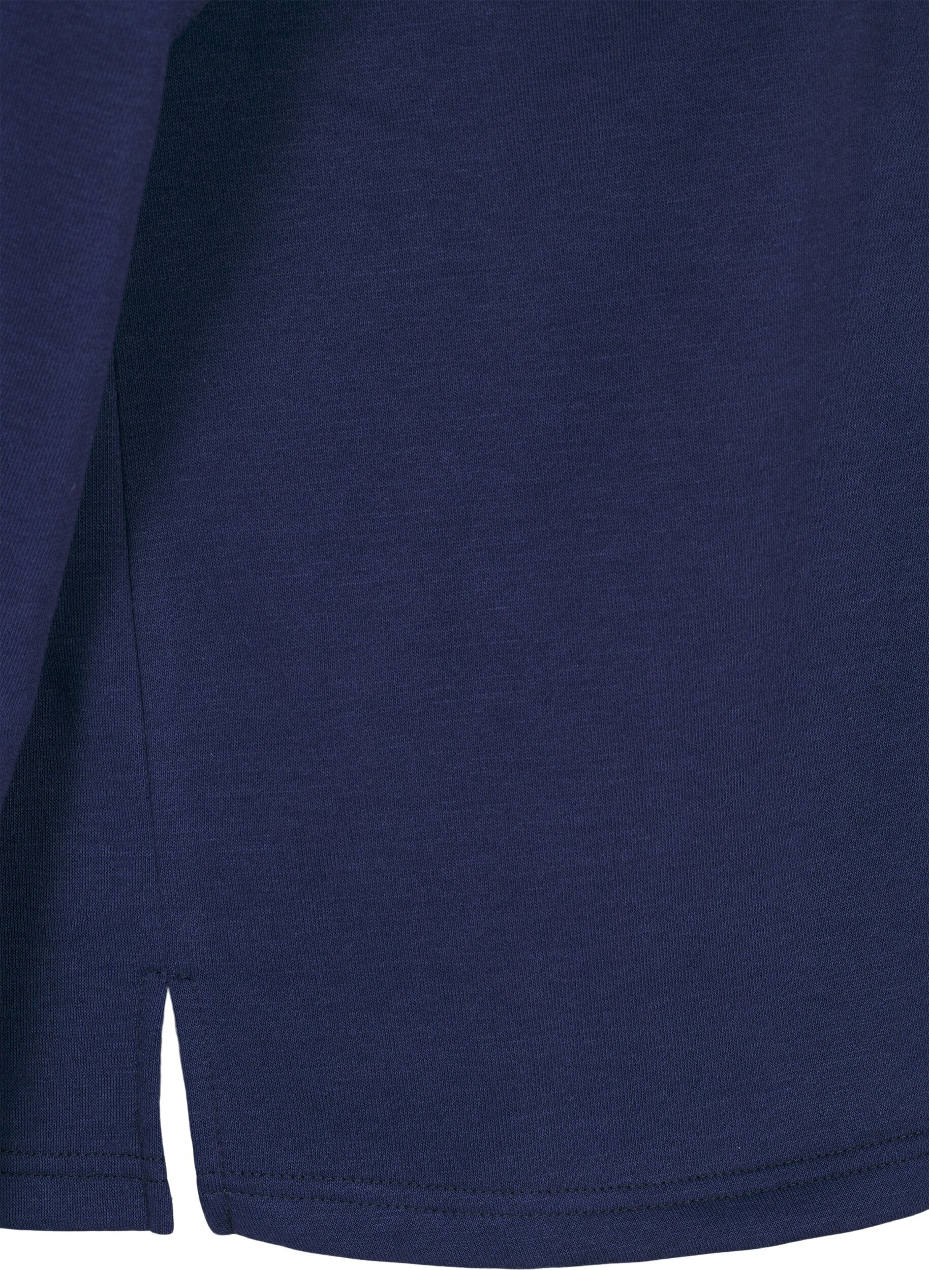 Zizzi Kurzer Sweatshirt mit Perlendetails, Blau, Packshot image number 3