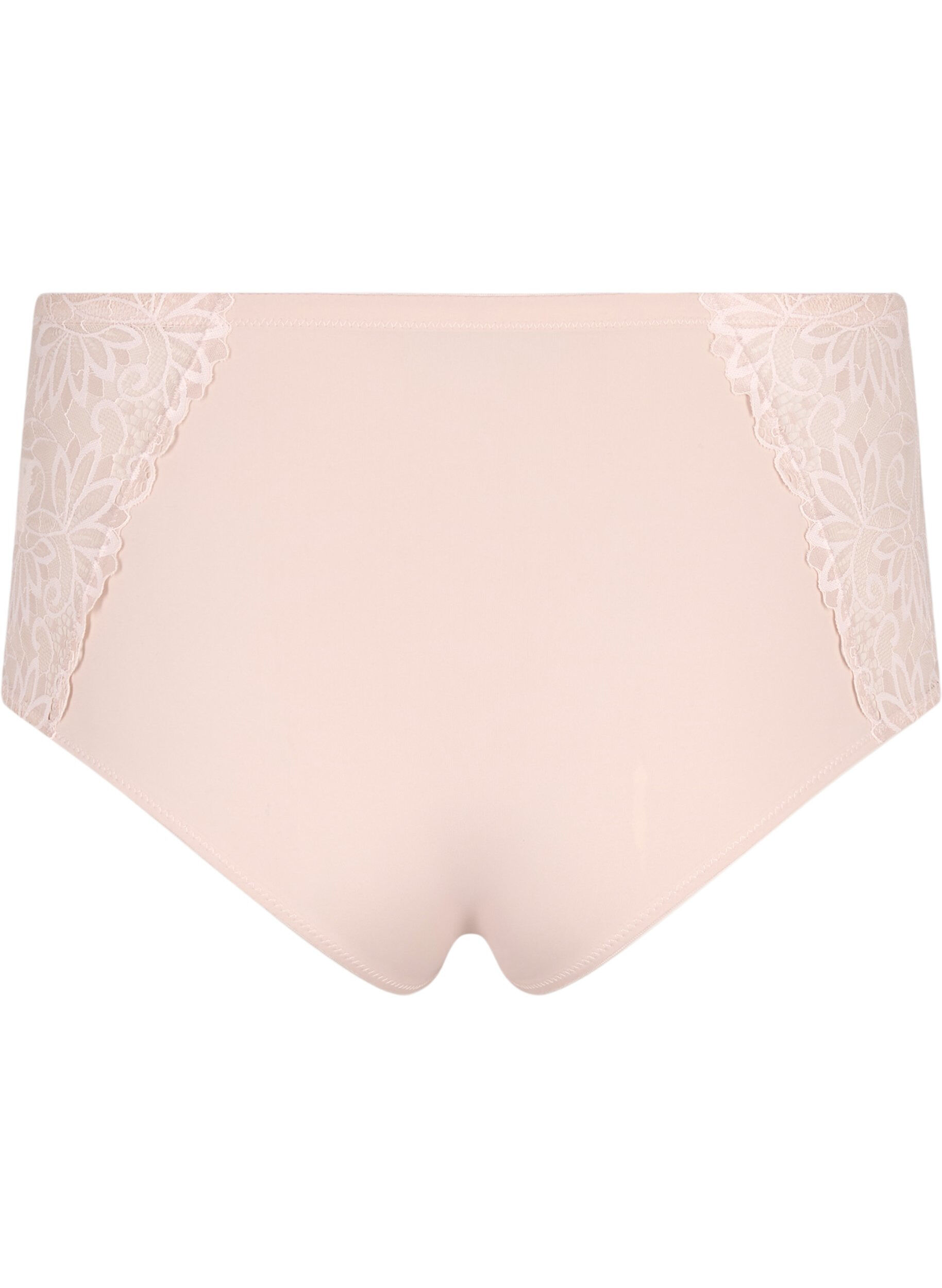 Zizzi Hipster-Slip mit normaler Taille und Spitze, Pink Tint, Packshot image number 1