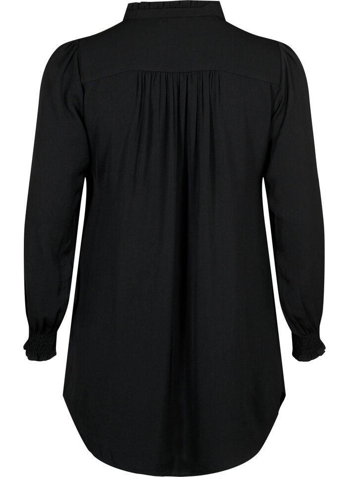 Tunique avec des smocks, Black, Packshot image number 1