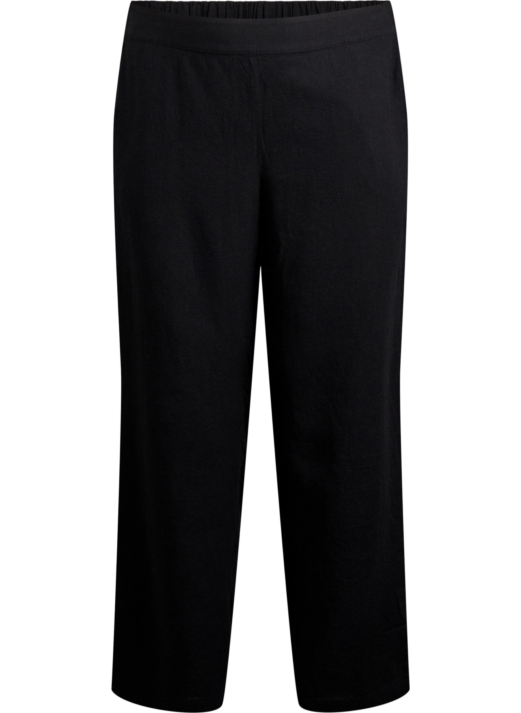 ZizziPantalon ample en lin et viscose, Noir, Packshot image number 0