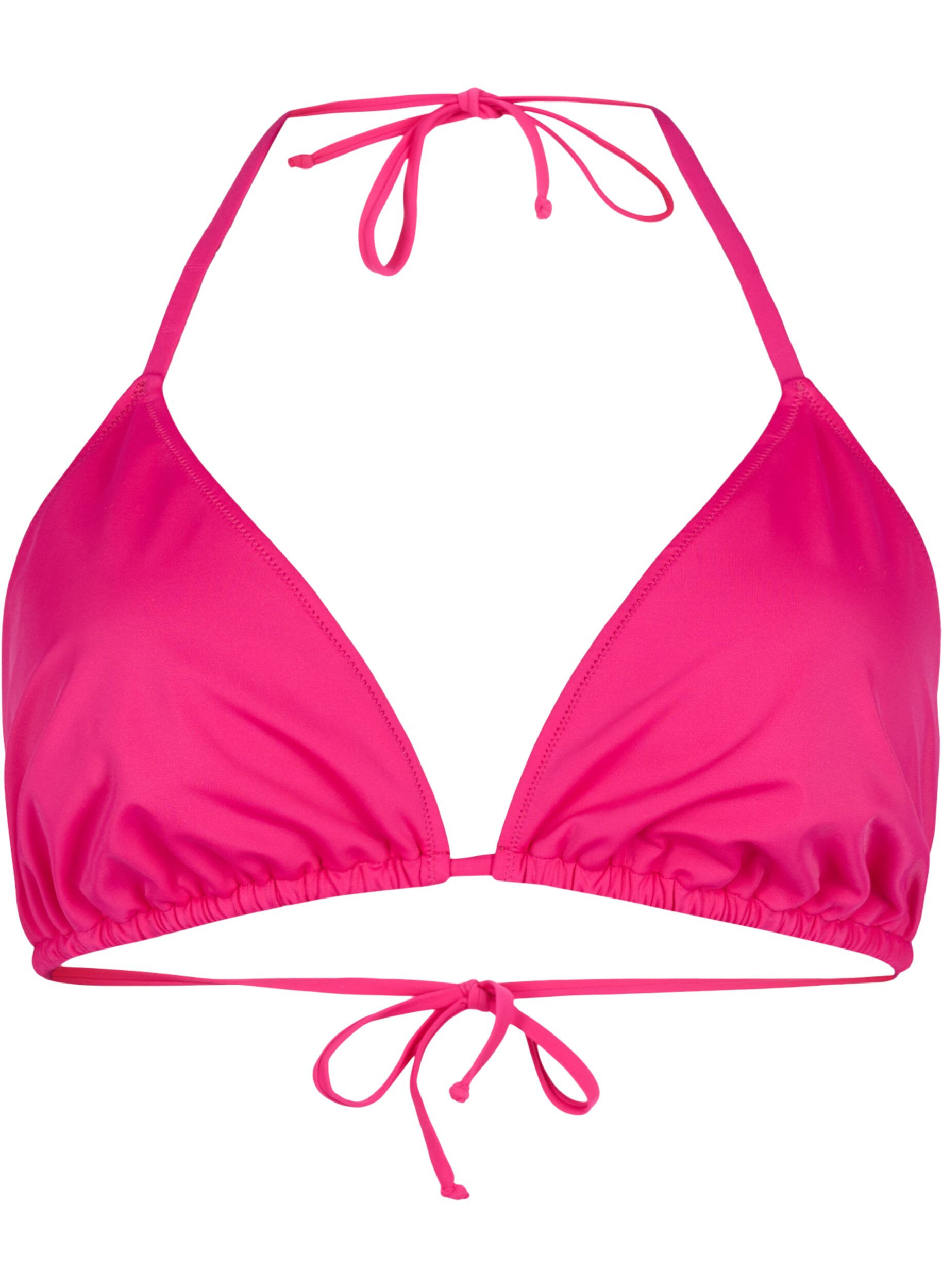 Zizzi Einfarbiges Triangel-Bikinioberteil, Pink, Packshot image number 0