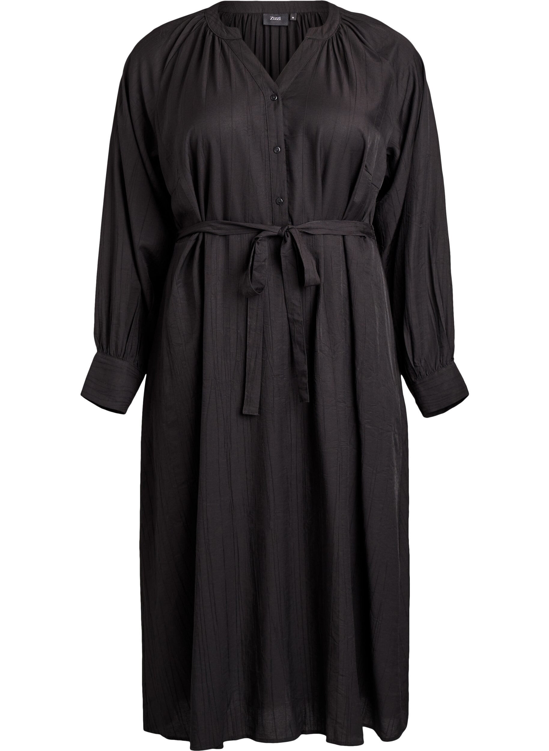Robe midi avec boutonnage et ceinture &agrave; nouer