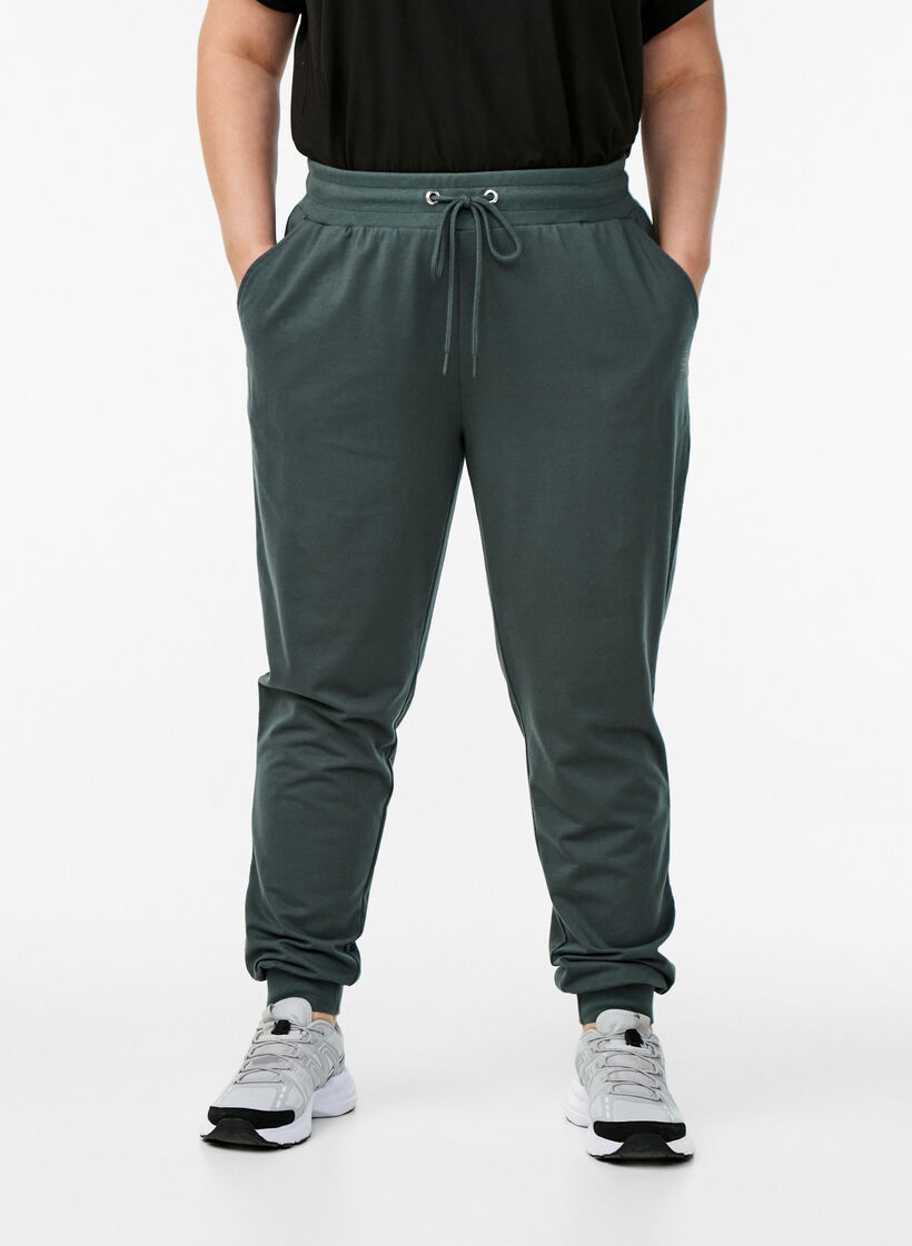 Pantalon de surv&ecirc;tement ample avec poches, Vert fonc&eacute;, Model image number 2