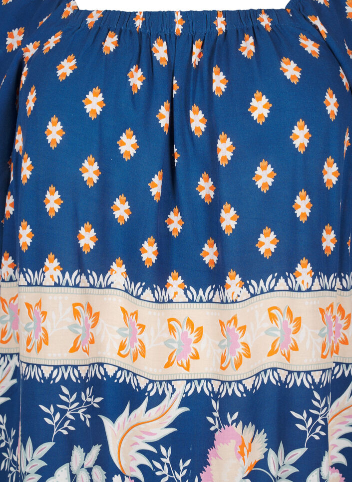 Robe de plage en viscose avec imprim&eacute;, Bleu, Packshot image number 2
