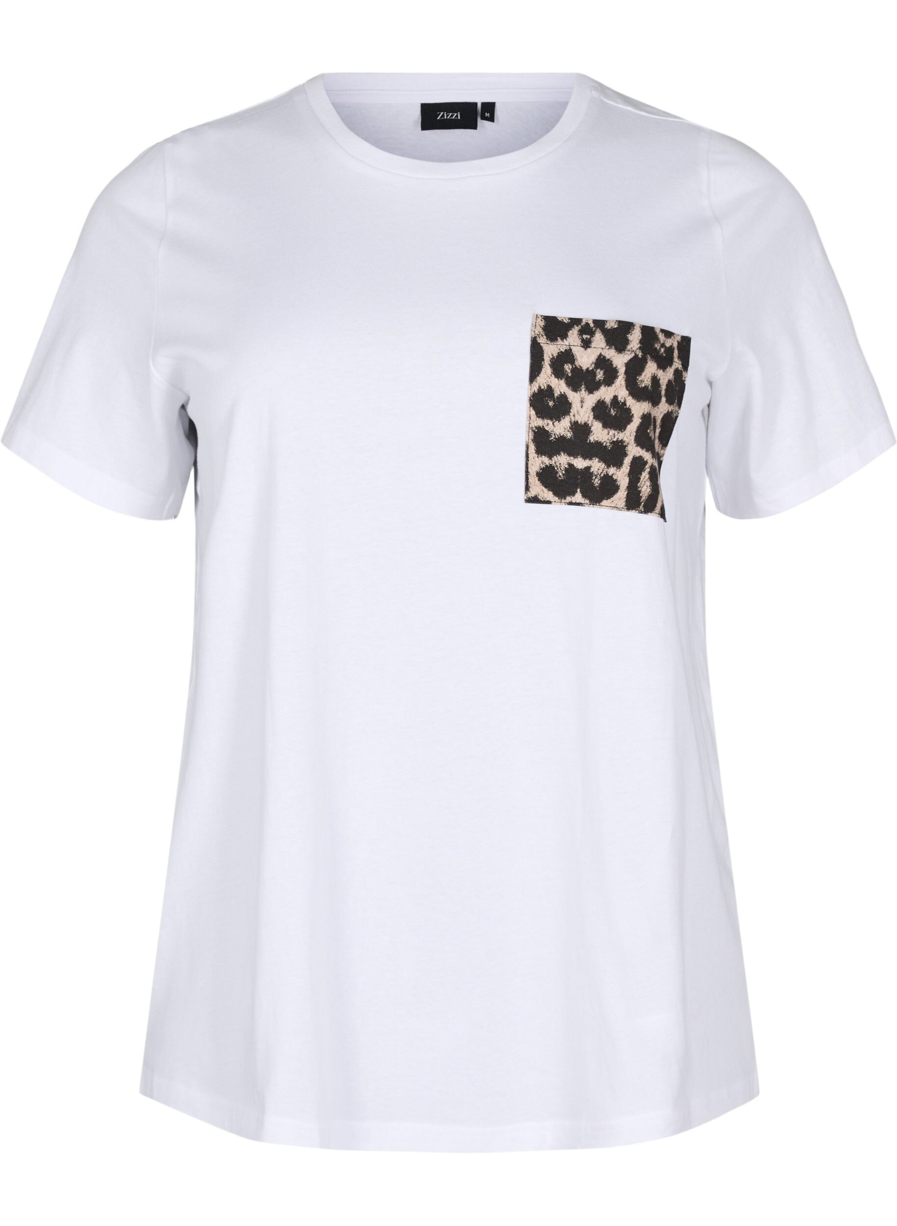 Zizzi T-shirt avec poche sur la poitrine, Blanc, Packshot image number 0