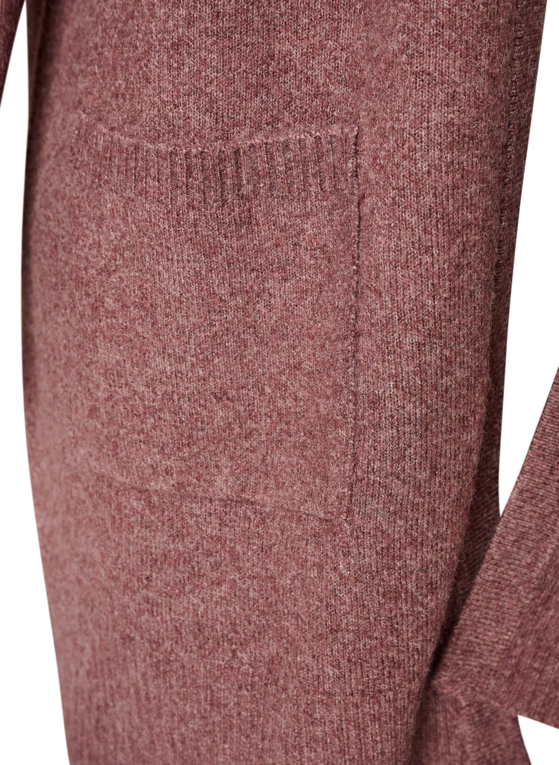 ZizziStrickjacke mit Rippenstrick und Taschen, Rot, Packshot image number 3