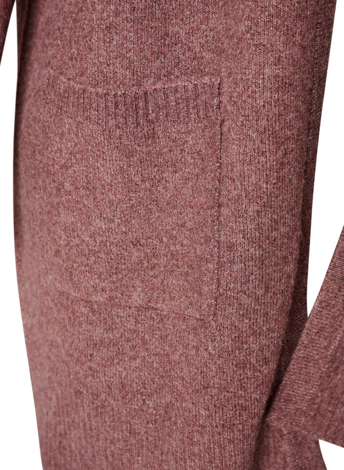 Strickjacke mit Rippenstrick und Taschen, Rot, Packshot image number 3