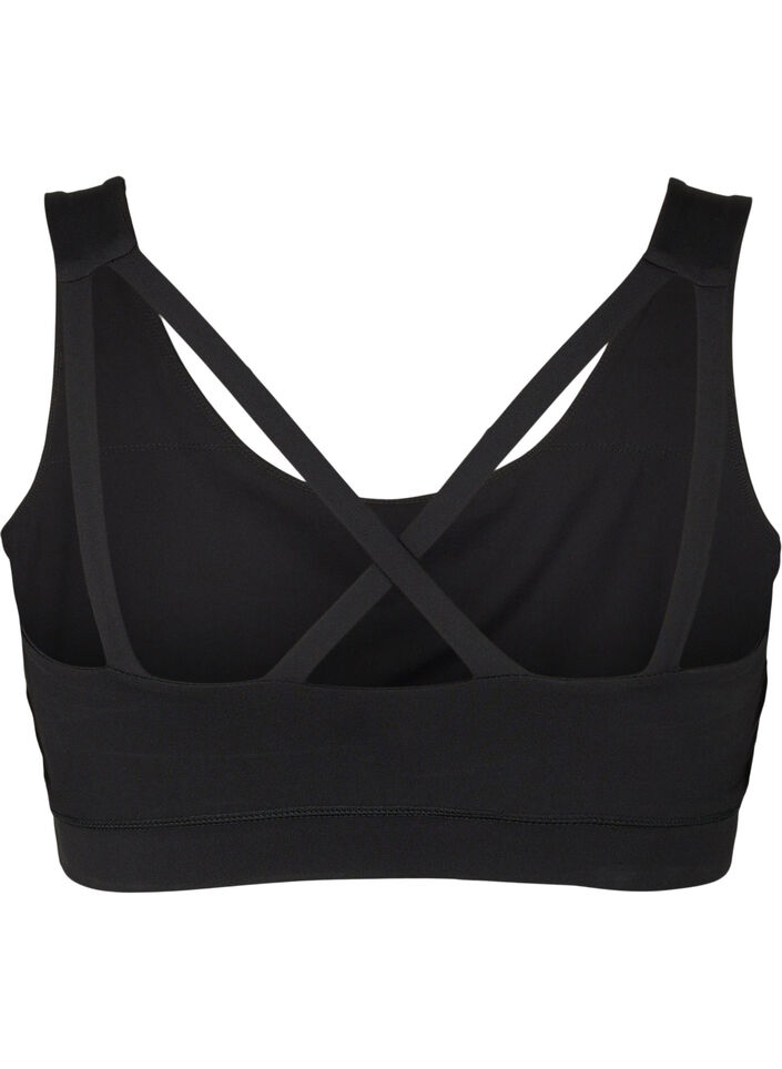 Soutien-gorge de sport avec bretelles croisées dans le dos, Black, Packshot image number 1