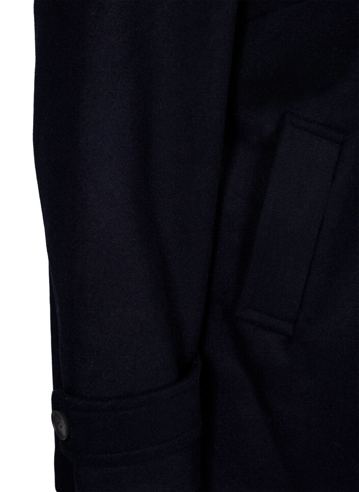 Kurzmantel mit zweireihiger Knopfleiste, Blau, Packshot image number 3