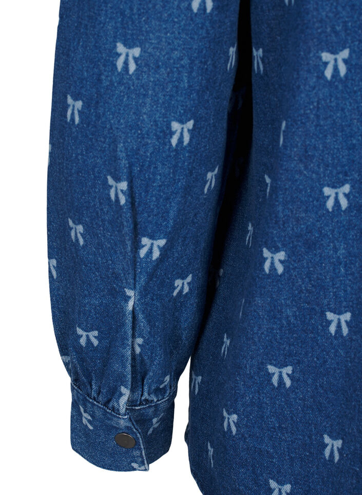 Jeanshemd mit Schleife, Denim Blue W. Wh.Bow, Packshot image number 3
