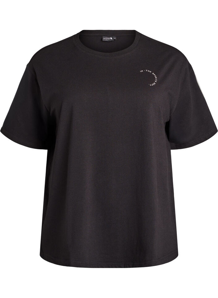 T-shirt sportif en coton bio, Noir, Packshot image number 0