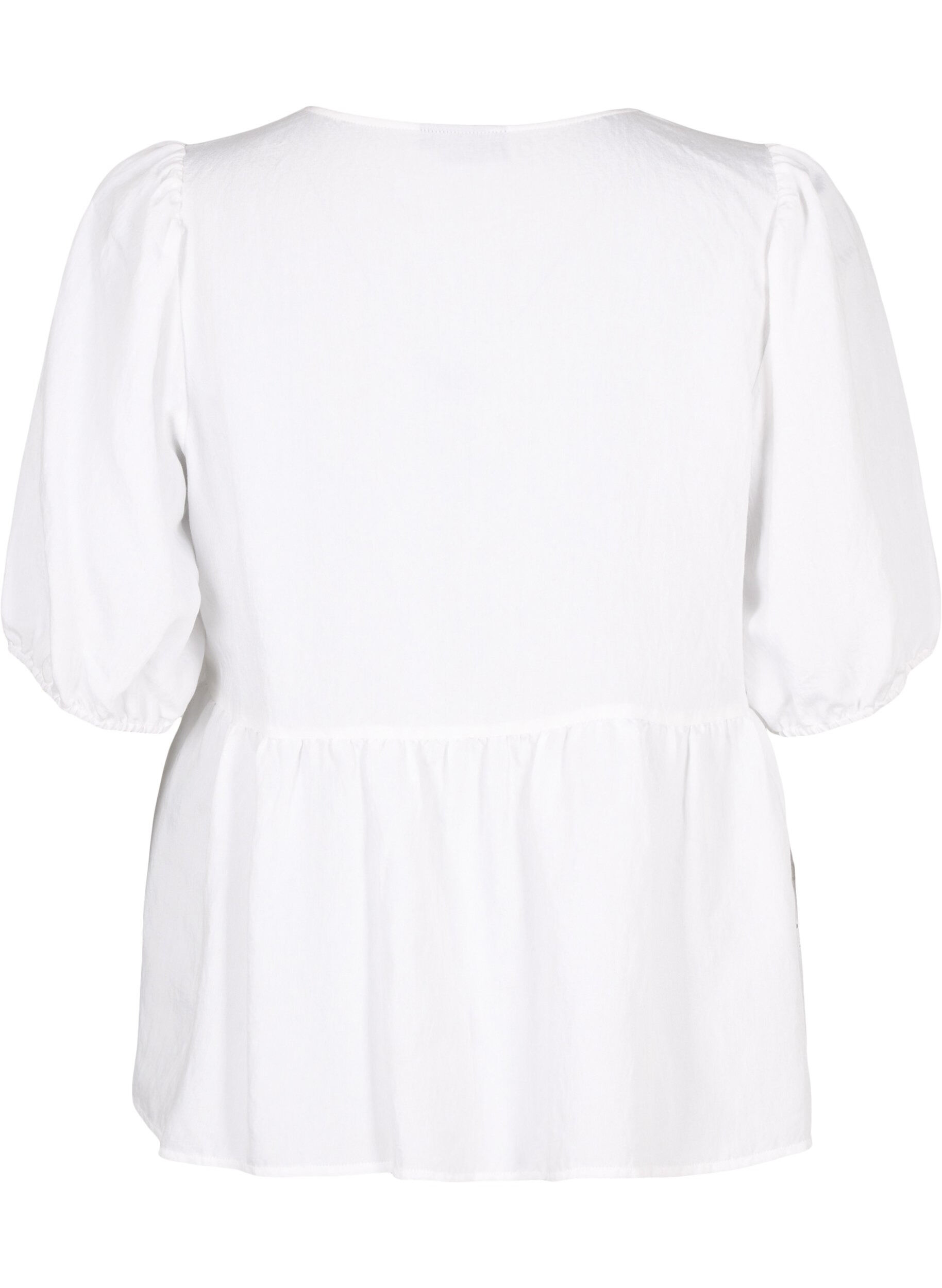 Zizzi  Viskosebluse mit Lochstickerei, Bright White, Packshot image number 1