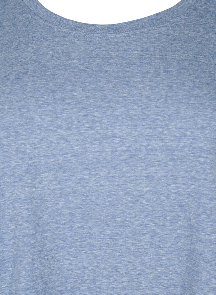 Melange T-Shirt mit kurzen &Auml;rmeln, Blau, Packshot image number 2