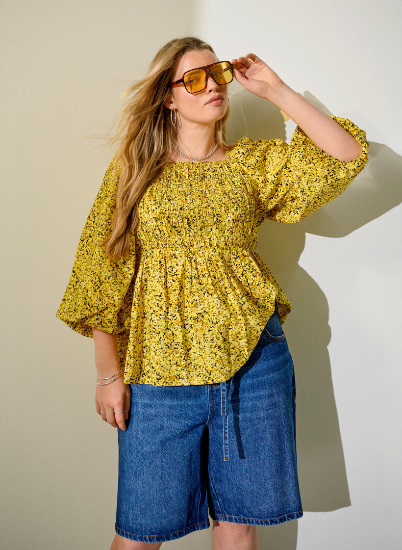 Short en jean coupe slim avec ceinture &agrave; nouer, Bleu, Image