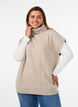 Strickweste mit Rollkragen und Zopfmuster, Beige, Model image number 0