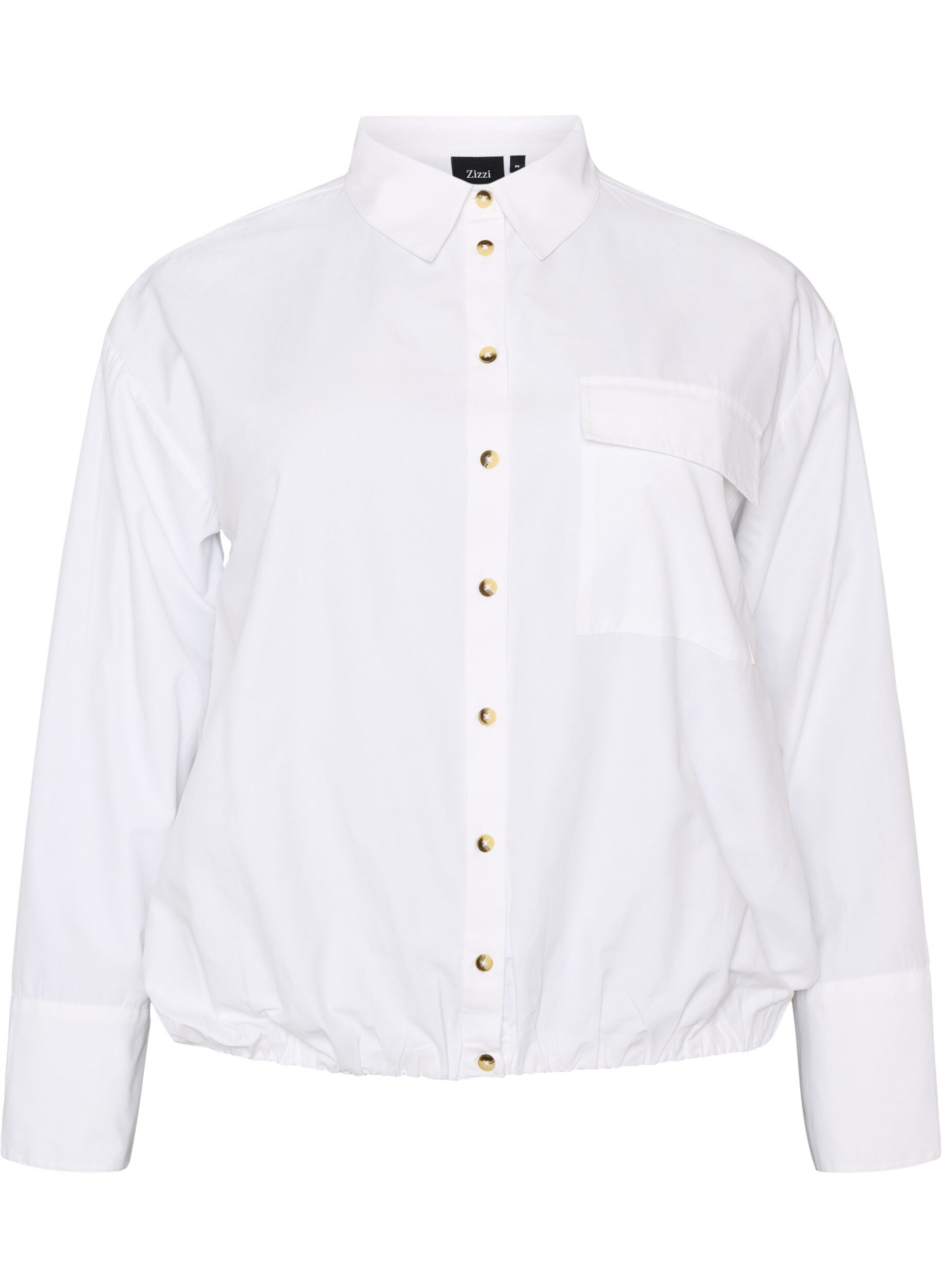 ZizziChemise coupe ballon avec poche poitrine, Blanc, Packshot image number 0