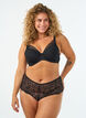 Soutien-gorge en dentelle avec bonnets rembourr&eacute;s, Noir, Model image number 1