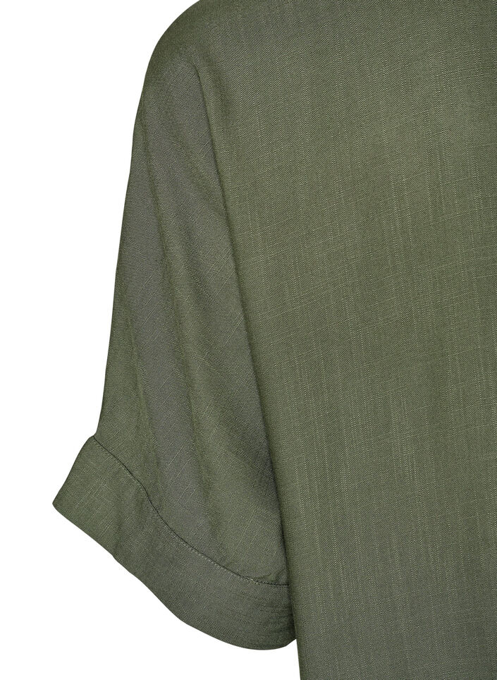 Viskosebluse mit Crochet-Besatz und Kn&ouml;pfen, Gr&uuml;n, Packshot image number 3
