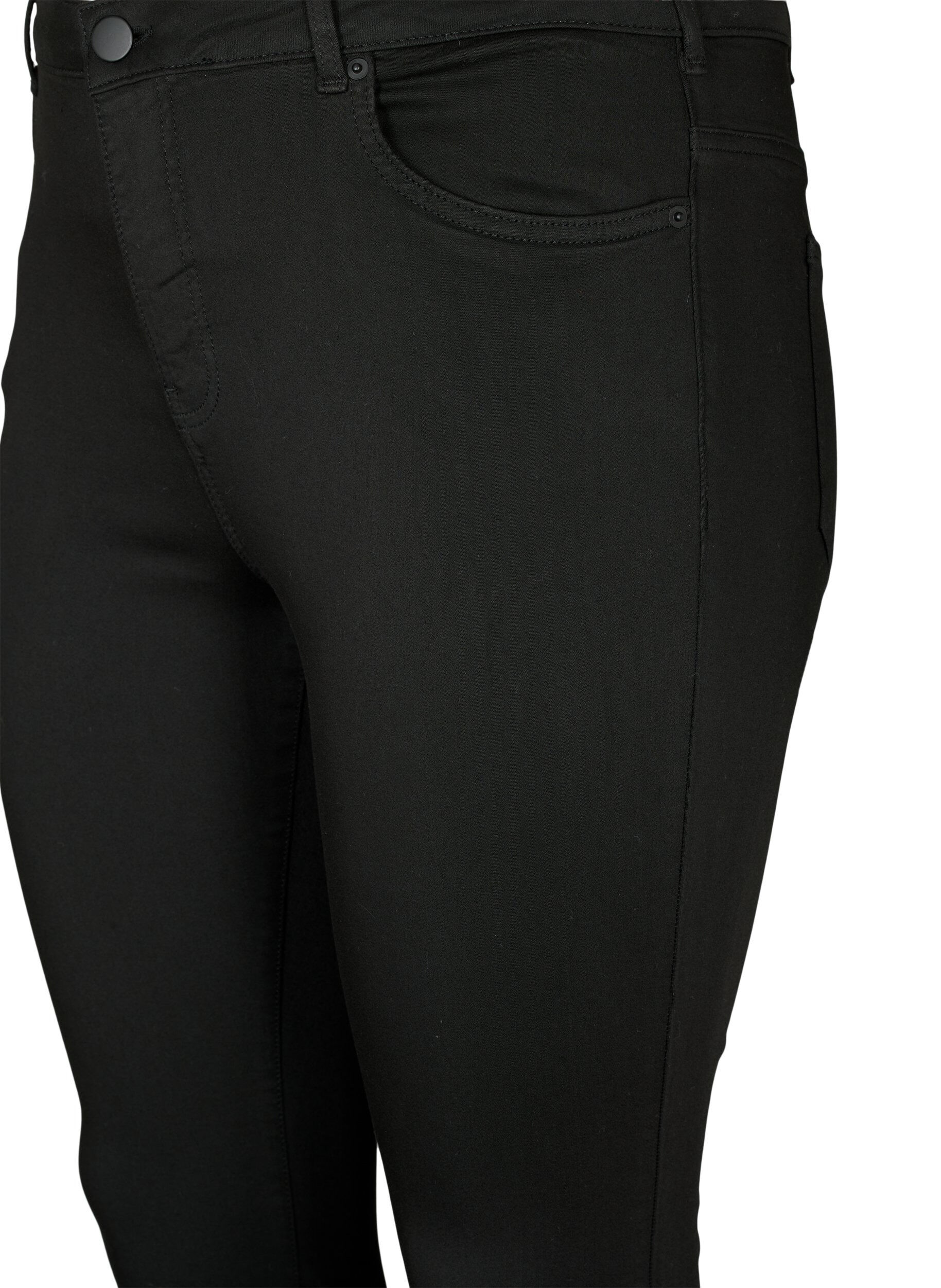 Zizzi Stay Black Amy Jeans mit hoher Taille, Schwarz, Packshot image number 2
