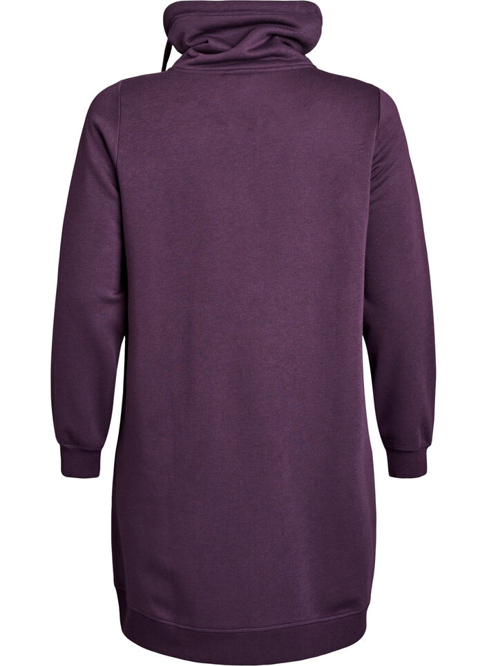 Kurzes Sweatshirtkleid mit Stehkragen und Taschen, Lila, Packshot image number 1