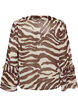 Chiffonbluse mit Zebramuster und R&uuml;schen, Braun, Packshot image number 1