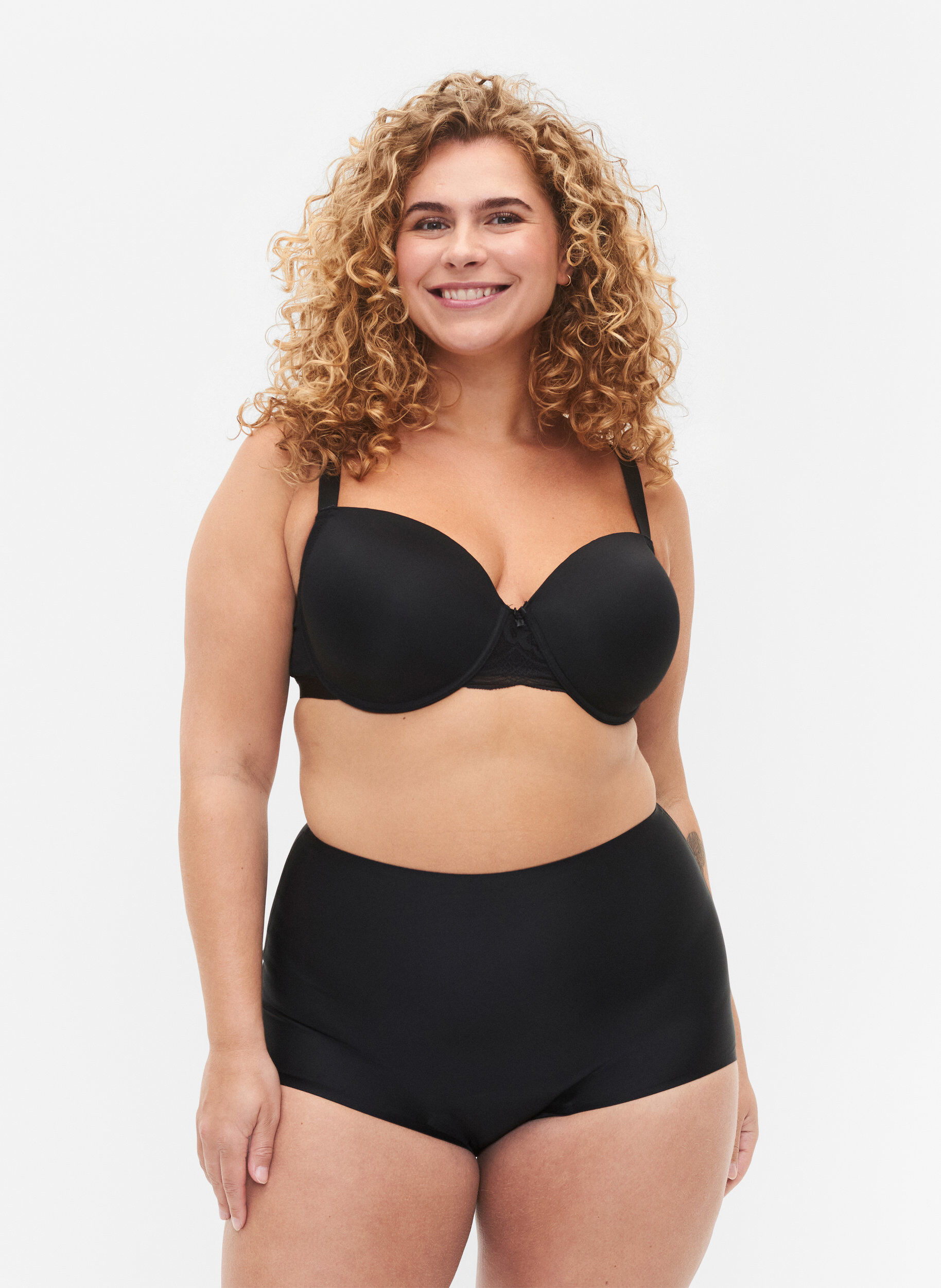 Zizzi Periodenslip mit sehr hoher Taille, Black, Model image number 0