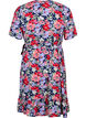 Blumiges Wickelkleid mit kurzen Ärmeln, Blau, Packshot image number 1