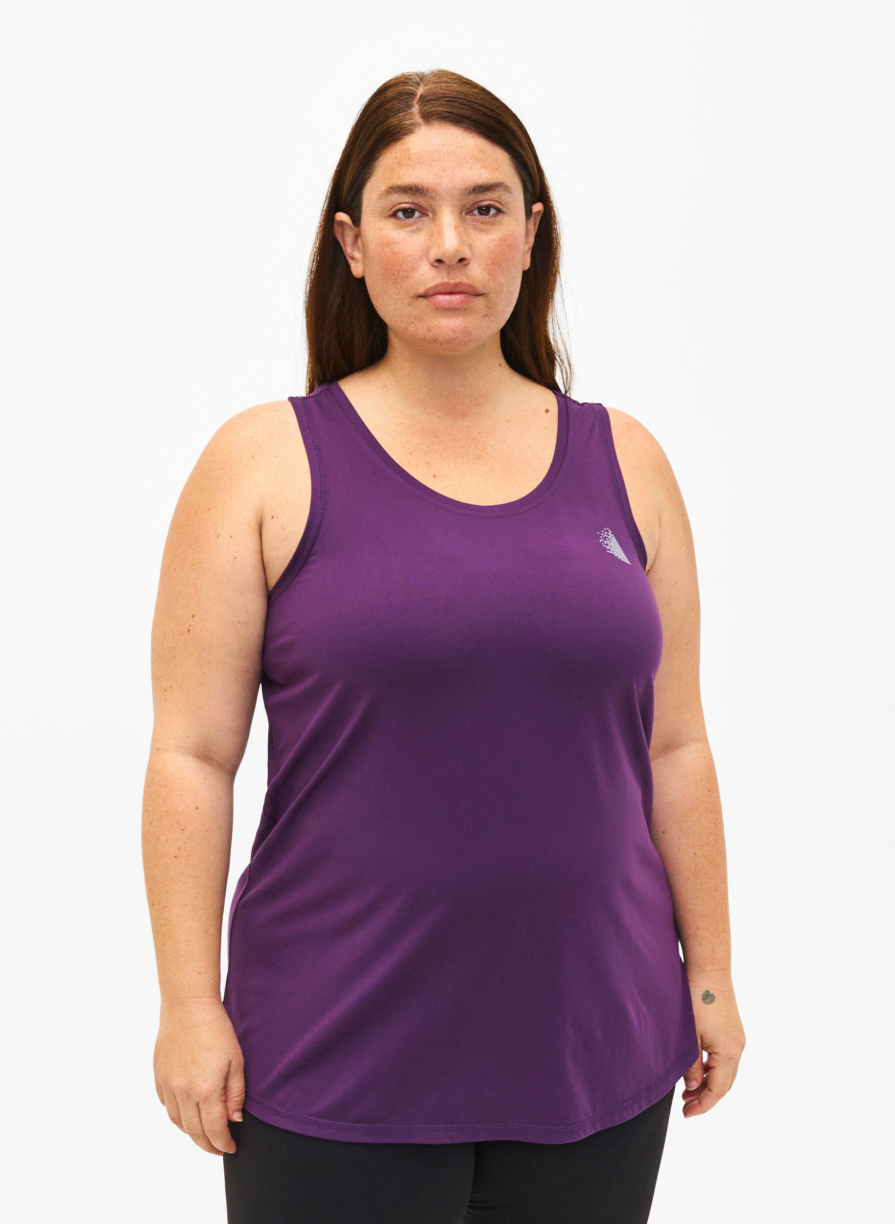 Zizzi Trainingsoberteil mit Rundhalsausschnitt, Purple Pennant, Model image number 0