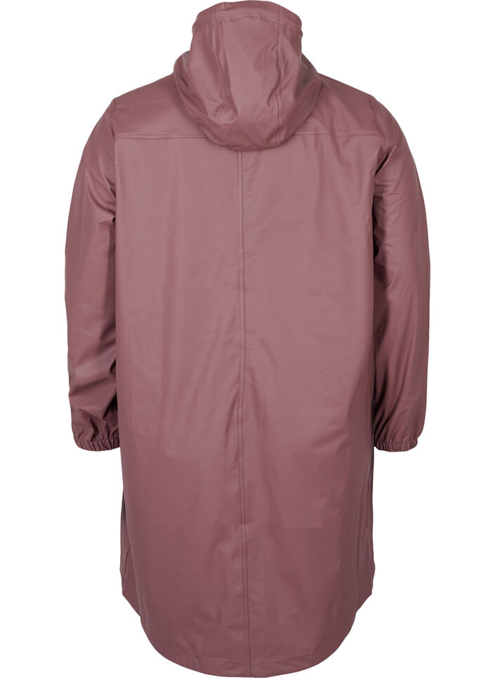 Regenjacke mit Kapuze und Knopfverschluss, Rose Taupe, Packshot image number 1