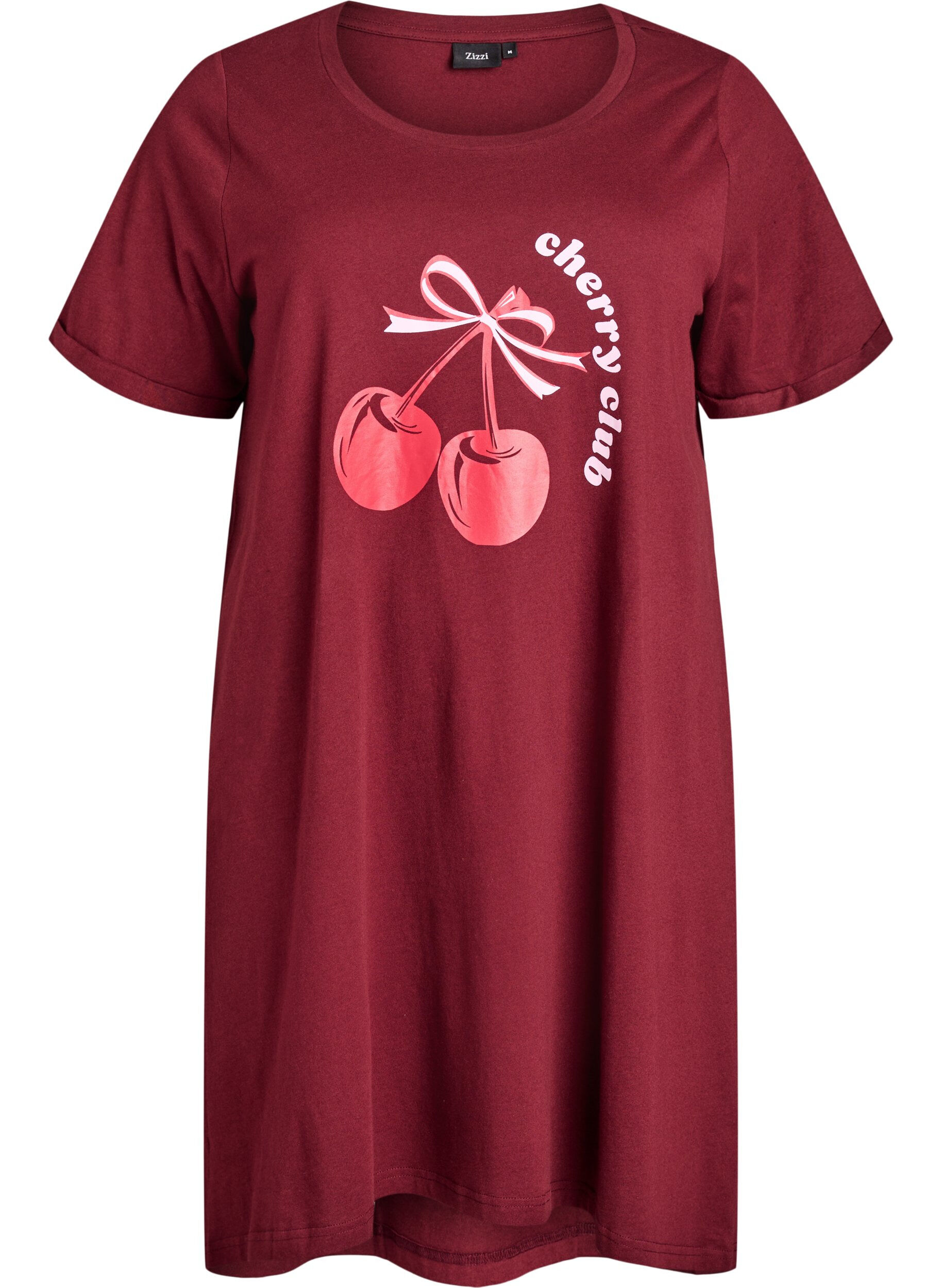 Chemise de nuit &agrave; manches courtes en coton biologique