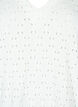 Bluse mit V-Ausschnitt und Lochmuster, Off White, Packshot image number 2